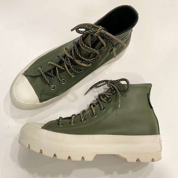 CONVERSE Chuck Taylor Lugged All Star High Top Sneaker  Army Green Size 7.5 - Picture 12 of 13